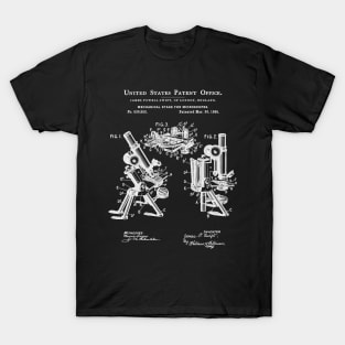 Microscope Patent White T-Shirt